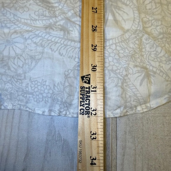 Tommy Bahama Mens XXL 100% Linen Aloha Shirt Palm Leaf Paisley Print - Picture 8 of 9